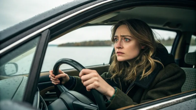 mujer con Amaxofobia al volante