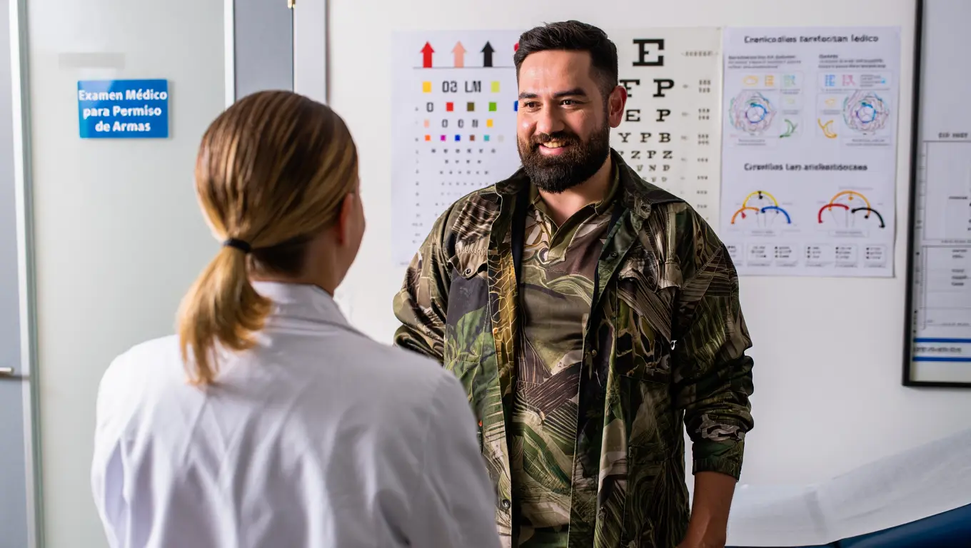 Persona realizando un examen psicotécnico para el permiso de armas