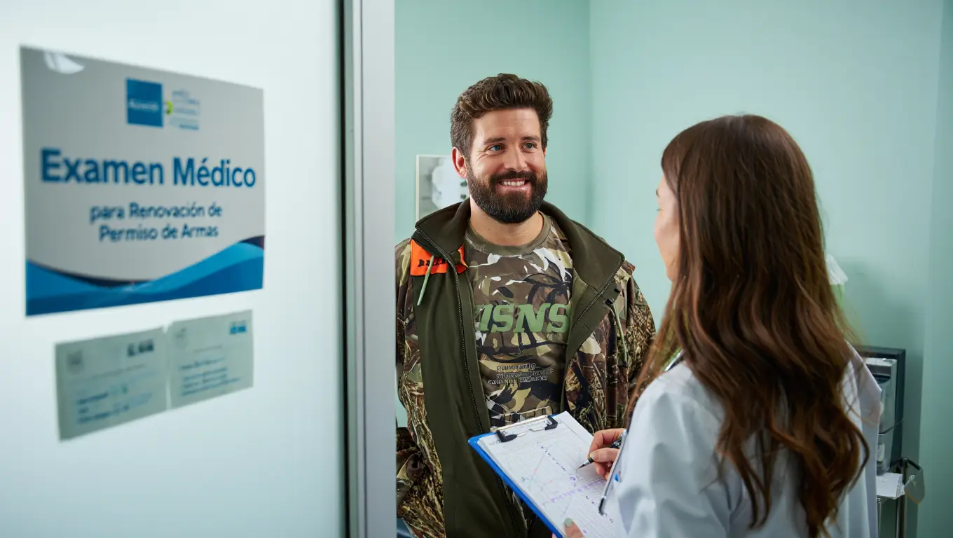 Persona realizando examen para renovación de permiso de armas en Cerdanyola