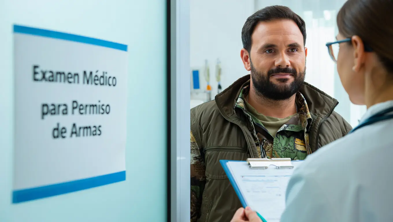 Profesional médico realizando un examen psicotécnico para permiso de armas en Cerdanyola