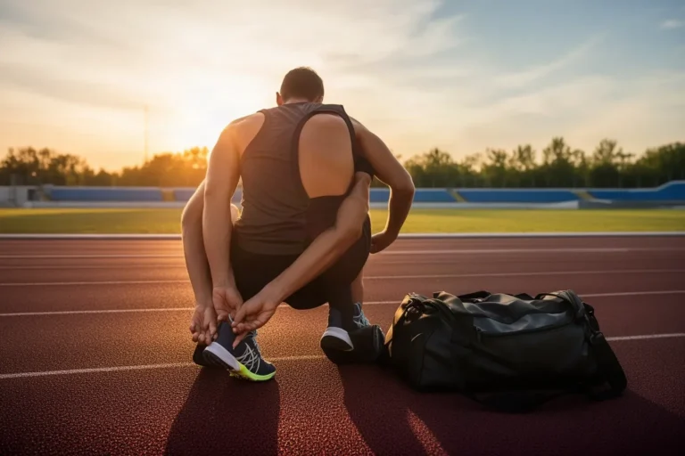 Deportista preparándose en la pista, actividad que puede pedir certificado médico